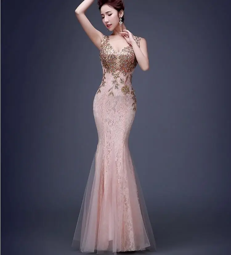Royal Blue Mermaid Bridesmaid Dresses V-Neck Sexy Elegant Lace Tulle Maid Of Honor Wedding Guest Dress Formal Wear cheap ZB023 | Свадьбы и