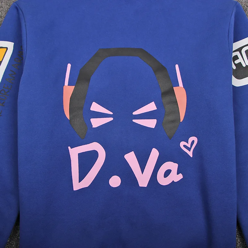 DVA Game OW Cosplay Costume Fashion Hooded Sweatshirts Hoodie Jackets Women Girls D.VA Sport Coat for Christmas Gift Sweatshirt