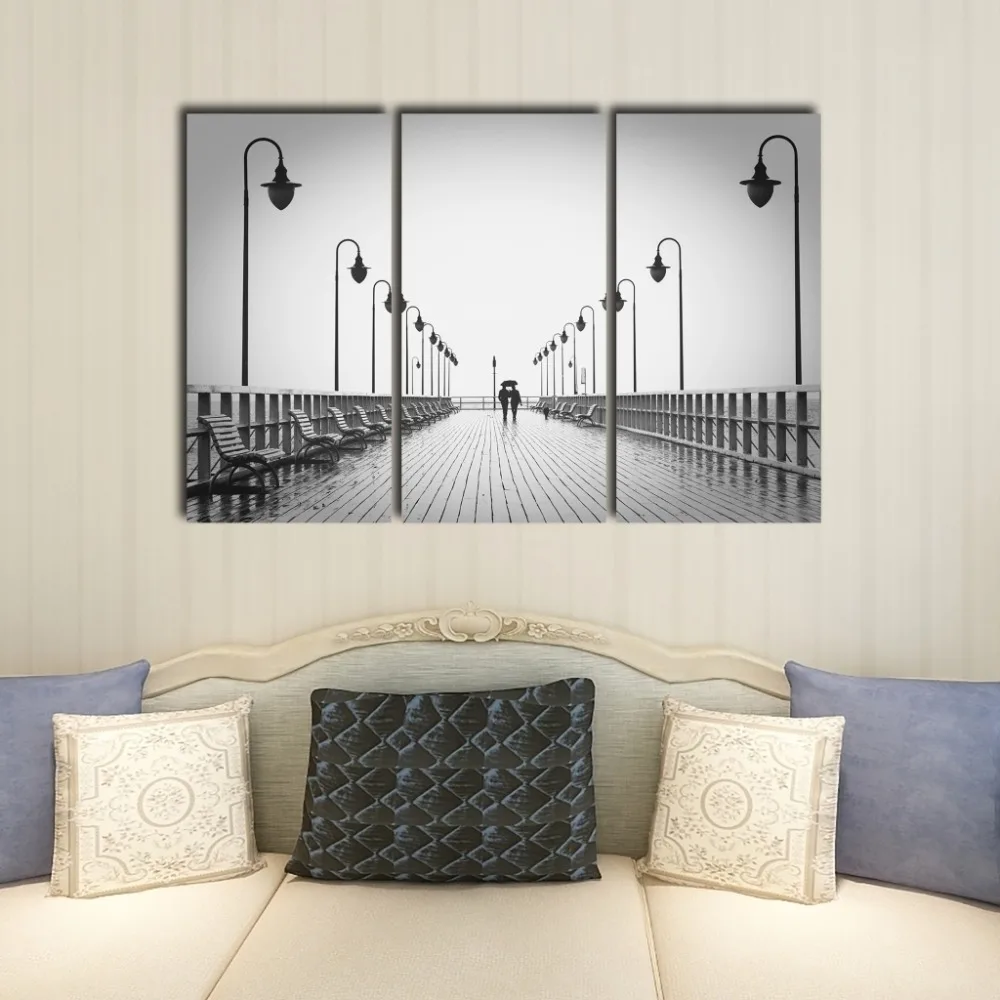 Canvas home decoration painting modular HD printing 3 passers-by digital living room mural free postage | Дом и сад
