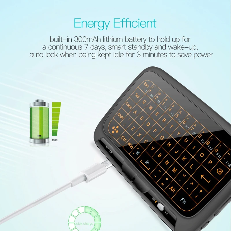 H18 plus клавиатура 2 4G Беспроводная тачпад подсветка air mouse с тачпадом мышь для Smart