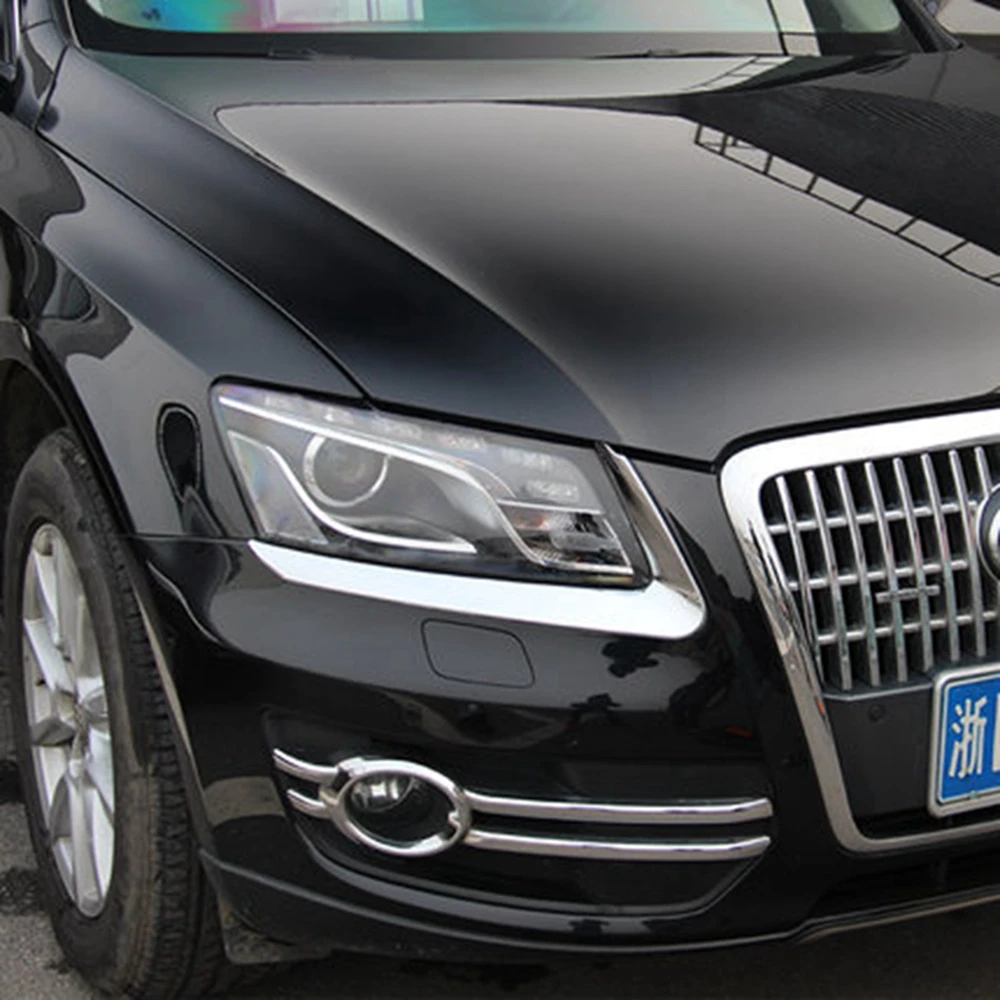 Автомобильные аксессуары для Audi Q5 2009 2010 2011 2012 ABS хромированный наружный головной светильник, Накладка для бровей, передний светильник, рамка для лампы, 2 шт