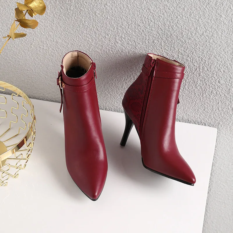 

ASUMER large size 34-46 fashion autumn winter boots pointed toe female boots high heels shoes zip classic ankle boots for women