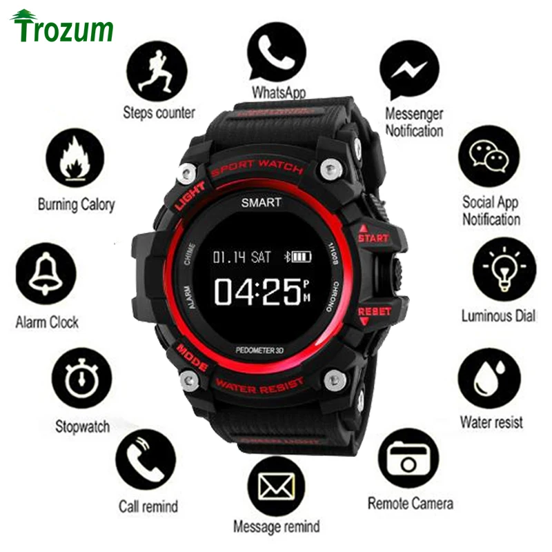 

Bluetooth Clock EX16 Smart Watch Notification Remote Control Pedometer Sport BRACELET IP67 Waterproof Men's Wristwatch BAND