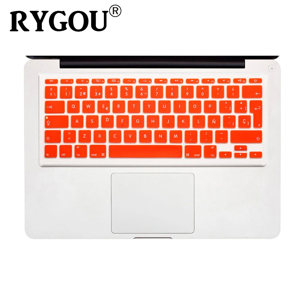 Orange Испанский и английский ISO Европейский раскладка клавиатуры защитная крышка клавиатуры кожного покрова совместимый для MacBook Air 11 дюймов(модели: A1370& A1465 - Цвет: Orange