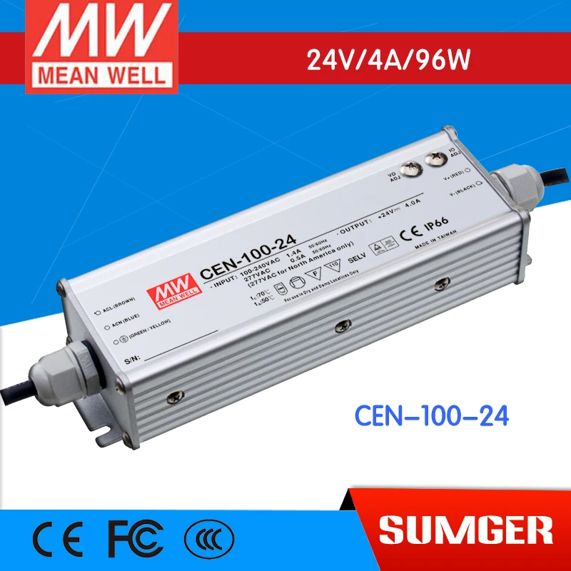 Sumger [freeshipping02] означает хорошо cen 100 24 В 4A Meanwell 96 Вт один Выход LED Питание| |