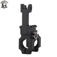 sinairsoft tactical clamp on gas block with folding front sight cnc aluminum machined iron sight for rifle hunting accessories