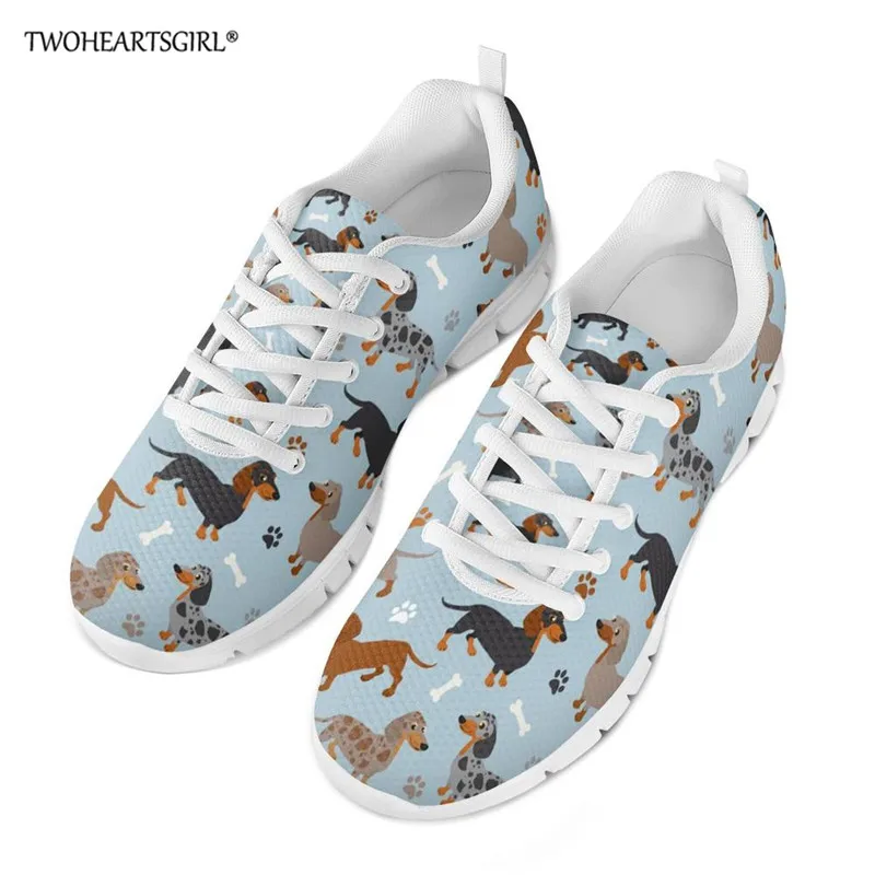 Z3668AQ Twoheartsgirl Индивидуальные Женские повседневные кроссовки Одежда для собак с принтом женская сетчатая обувь на плоской подошве дышащая обувь на шнуровке - Цвет: Z3668AQ