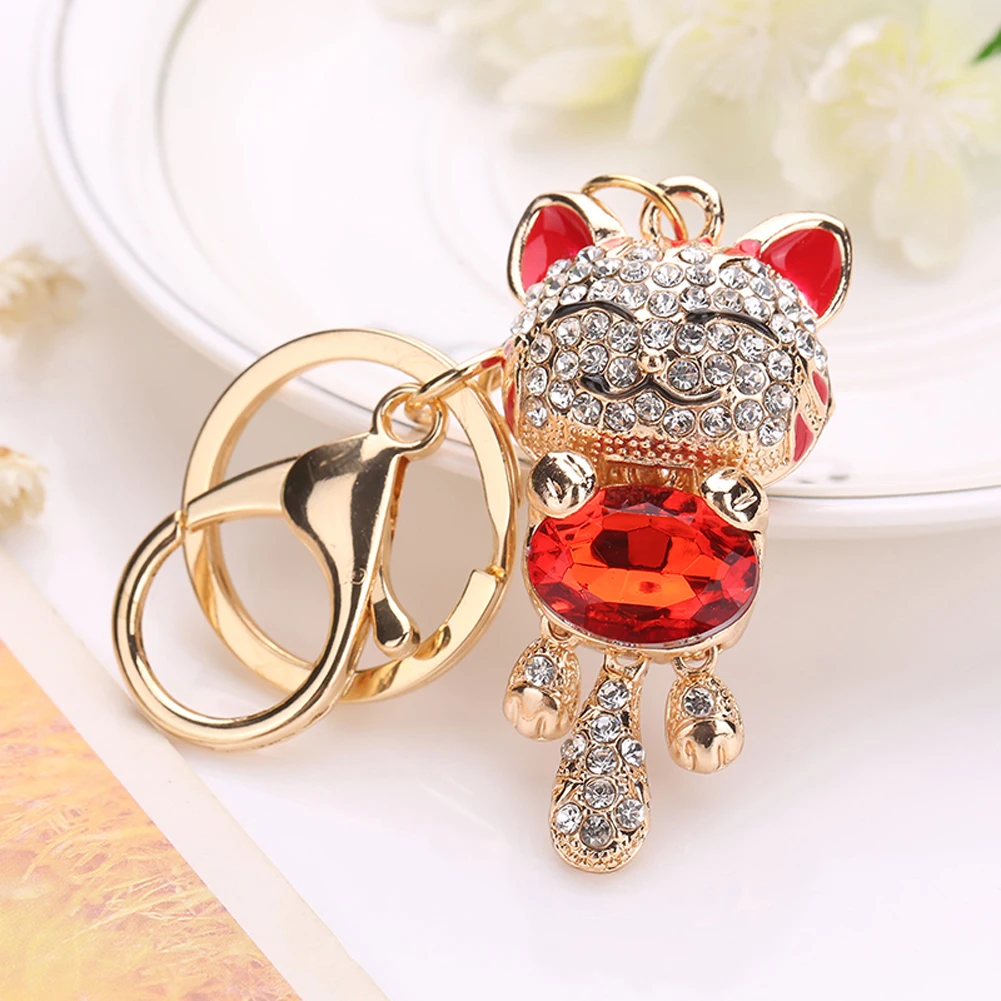 7 стилей Lucky Smile Cat брелок хрустальные брелоки кошелек сумка автомобильные брелки Модный Ювелирный брелок для ключей