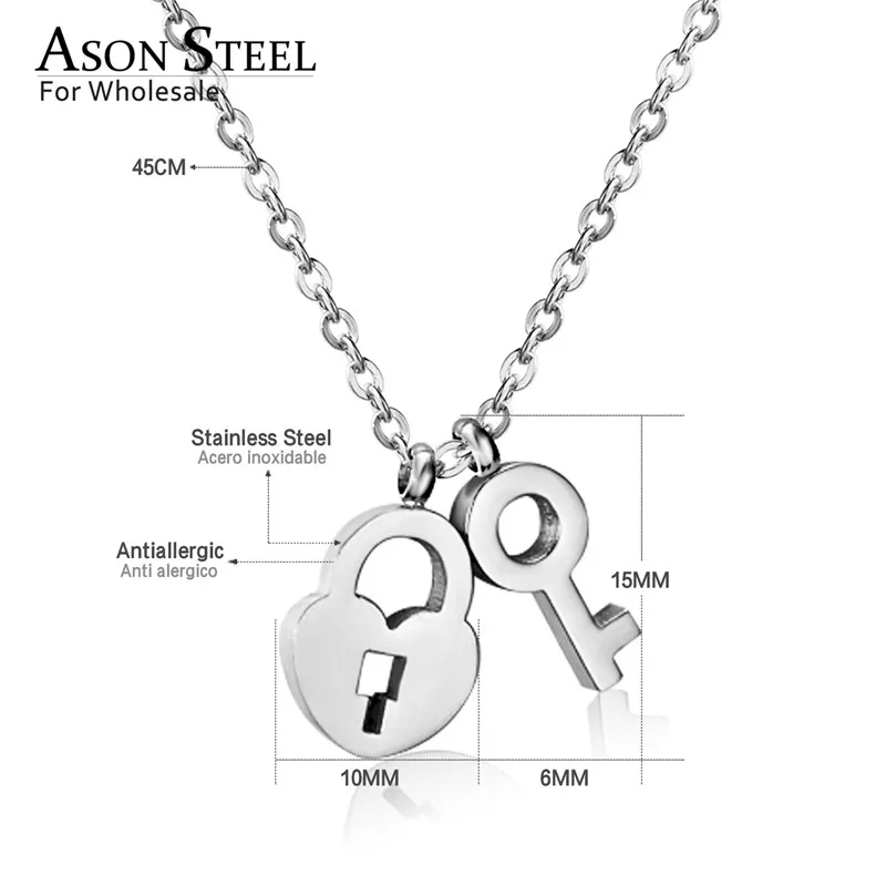 ASONSTEEL замок для ювелирных изделий ожерелье с подвеской в виде ключа из
