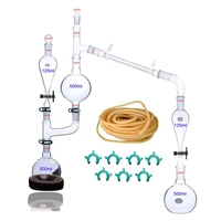 flyyuewo 25 pcs new lab essential oil steam distillation apparatus glassware kits water distiller purifier wseparators funnel