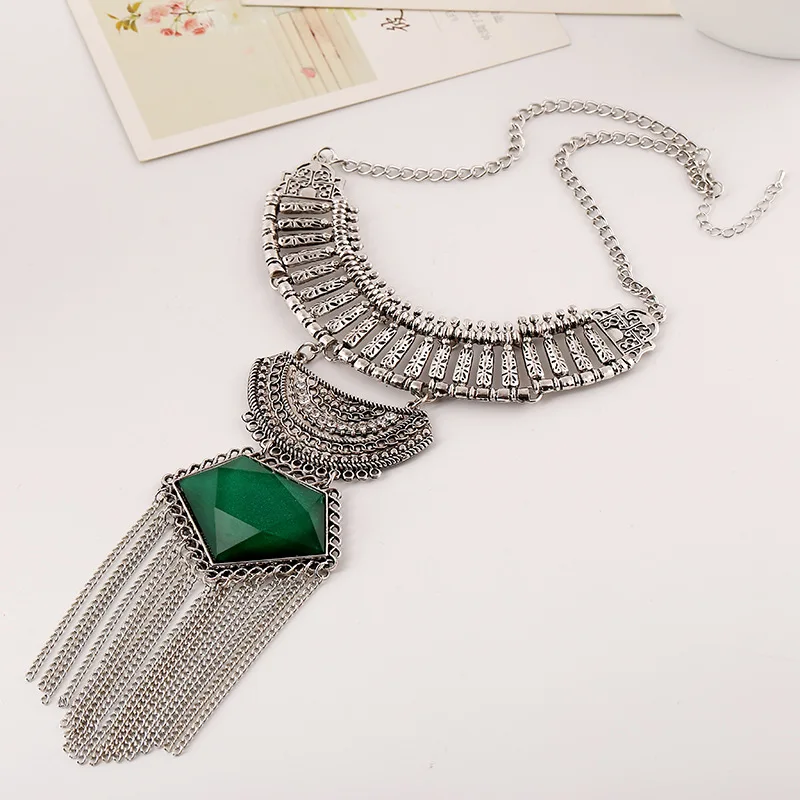 Горячая Распродажа большие винтажные подвески ожерелье 2016 четыре цвета женские