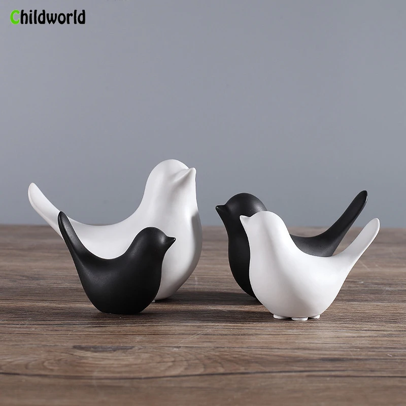 Современные минималистичные скандинавские керамические фигурки птиц