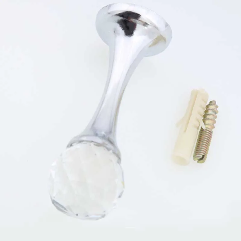 Современные Простые Стеклянные хрустальные настенные крючки Серебро Хром сумка