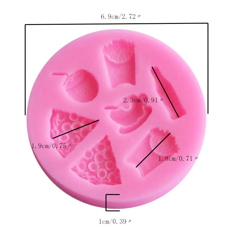 3D пицца картофель фри молоко Кофе напитки силиконовая форма для выпечки
