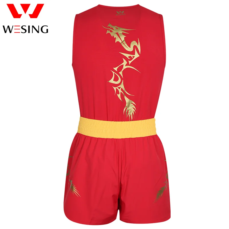 Боксерские костюмы Wesing мужские Wushu Sanda Униформа с рисунком дракона мягкая