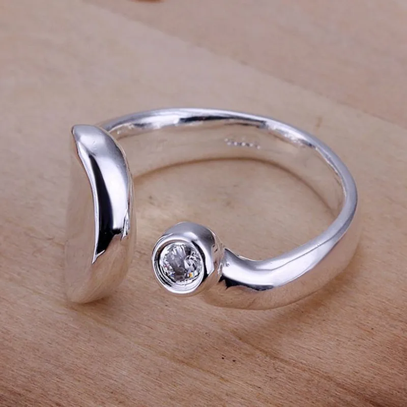 Ring Silver Plated sterling-silver-jewelry ring factory prices Inlaid Concave Heart Ring-Opened /HBLVTVMP ULVGFVTZ | Украшения и