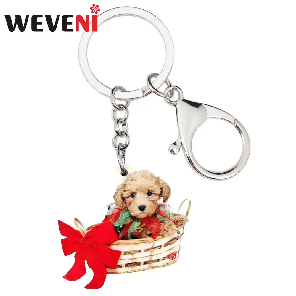 Брелок WEVENI в виде корзины с большим красным бантом акриловый модный брелок