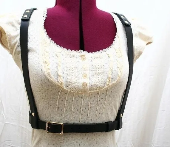 Джейн Доу Черный Glam Кожаный Жгут Мода Стимпанк одежда для Танцев |