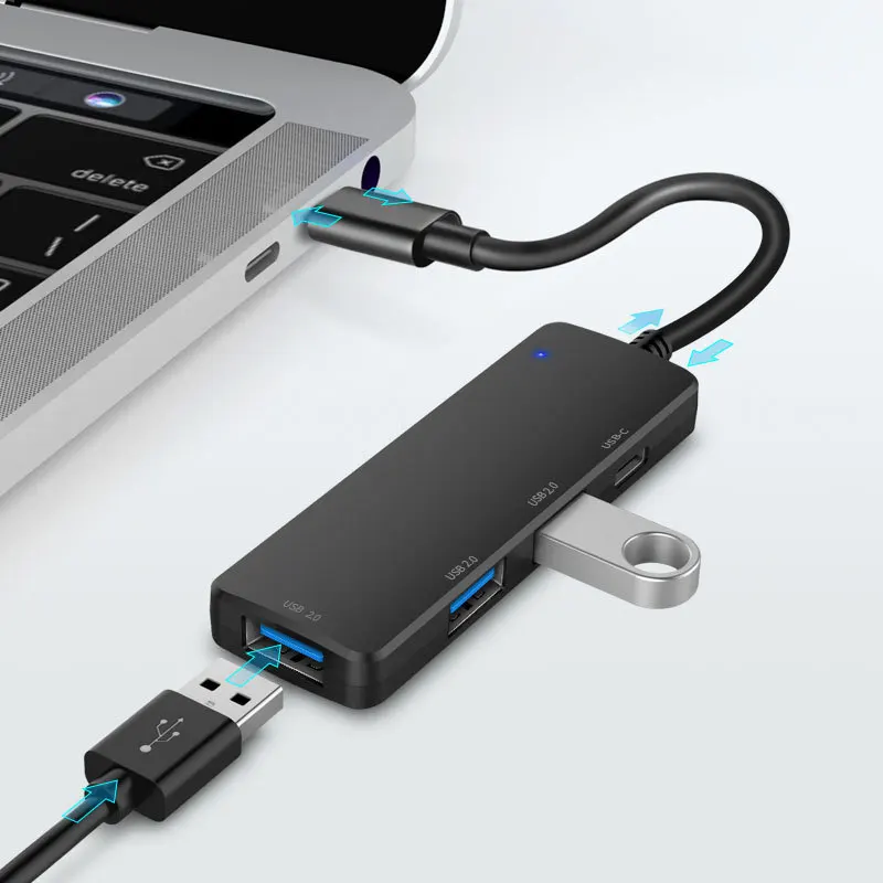 Usb концентратор Thunderbolt 3 с 4 портами Type c к USB 2 0 1 адаптер для MacBook Pro Samsung s9s s10 huawei mate 20