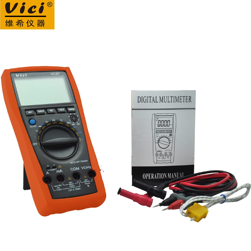 VICI VC97 3 3/4 цифровой мультиметр Вольтметр Амперметр AC DC Напряжение Ток Сопротивление Емкость Частота тестер с сумкой