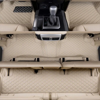 beige Автомобильные кожаные коврики RKAC 6 цветов для Toyota Alphard/Vellfire H30W 7 мест- водонепроницаемые автомобильные коврики 3D ковры - Название цвета: beige