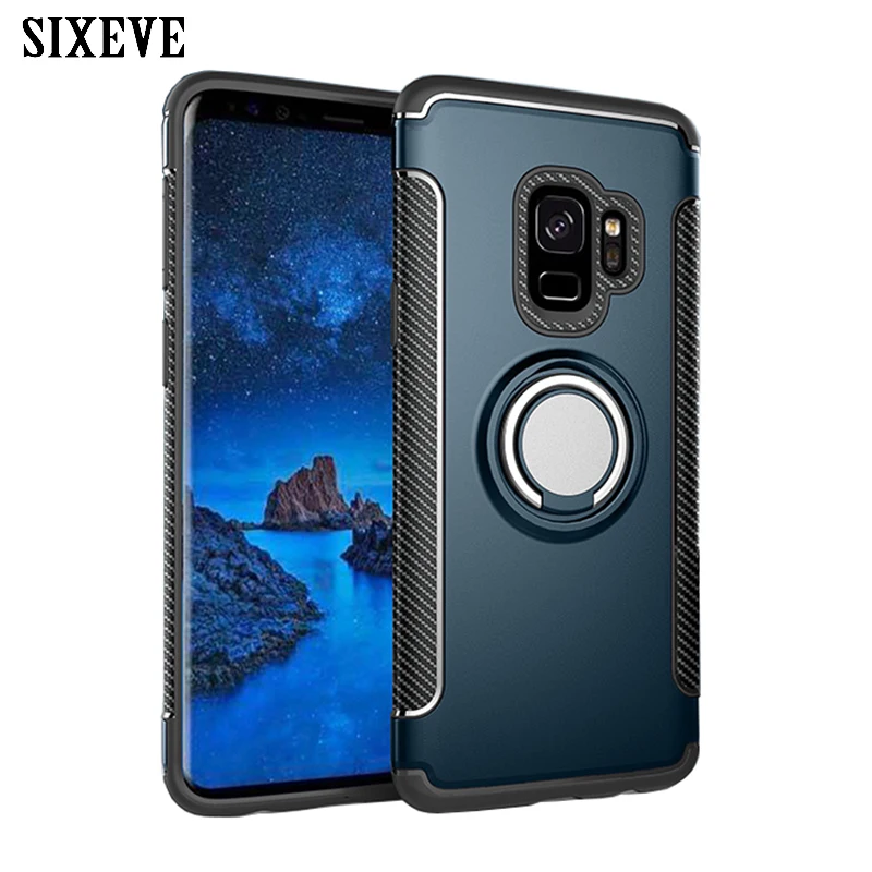 Противоударный мягкий чехол для samsung Galaxy S8 S9 Plus S7 Edge J3 J5 J7 Pro J2 Prime автомобильный держатель Магнитный чехол с кольцом