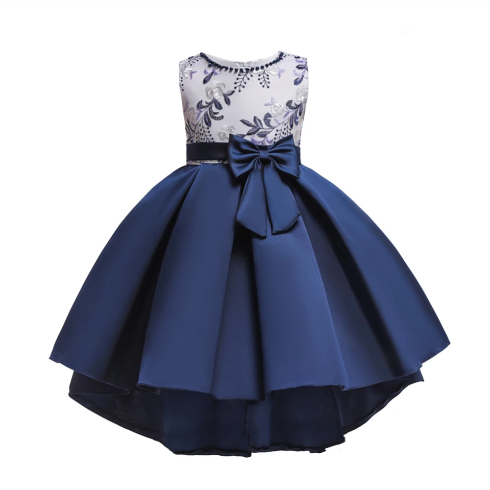 New Flower Girls Dresses Kids Beading Embroidery Bodice Satin Wedding Party Dress Formal Clothing Bebe Vestido | Детская одежда и