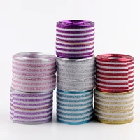 6 5cm wide 5 yardroll glitter stripe burlap roll jute ribbon sewing accessories gift wrapping handmade linen ribbons