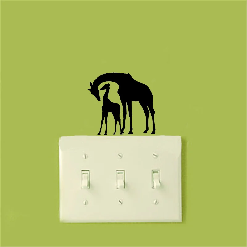 Виниловая наклейка для детской комнаты с изображением жирафа матери и ребенка