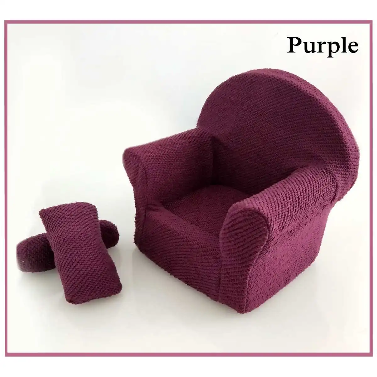 Purple Реквизит для новорожденных Мягкие Детские принадлежности позирует мини кресло-кушетка студия Помощи Подушки для новорожденных аксессуары для детской фотосъемки - Цвет: Purple