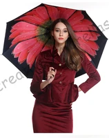 3pcslot colour options fiberglass windproof 5times black coating anti uv parasol pocket mini folding daisy printed umbrella