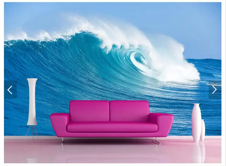 3D фото обои на заказ 3d Настенные обои фрески Surf волны моря Настенная фон гостиная украшения