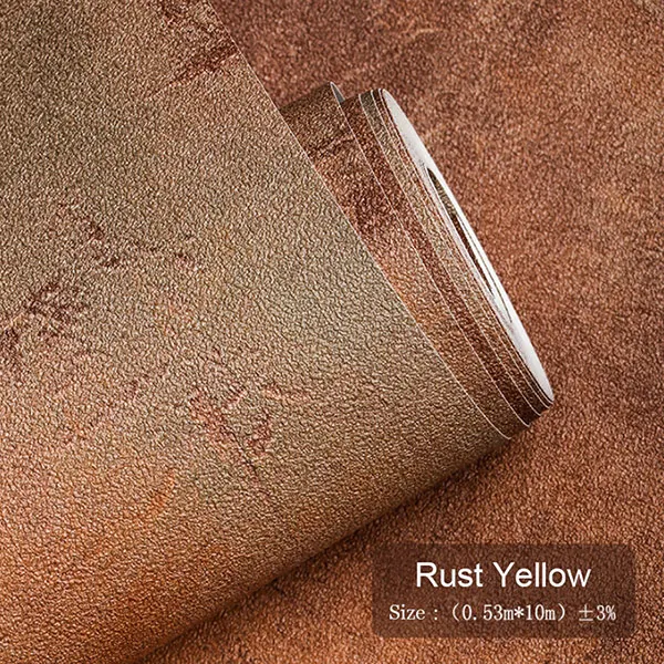 Rust Yellow Ретро Простой серый белый цемент ПВХ обои Papel де Parede 3D гостиная ресторан магазин одежды задний план стены бумаги в рулонах - Цвет: Rust Yellow