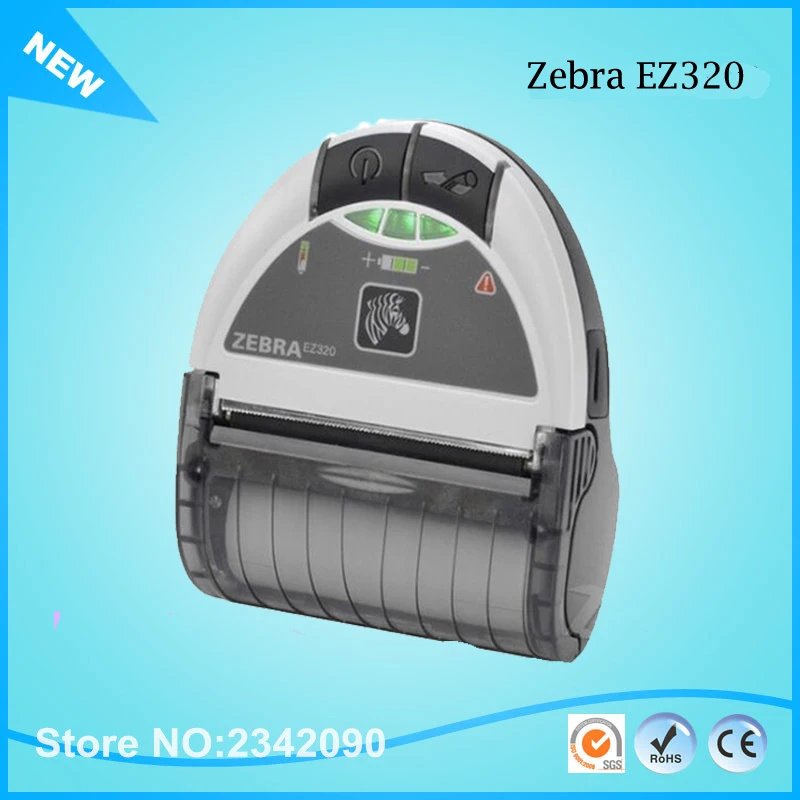 Zebra EZ320 портативный 80 мм Термопринтер этикеток 203 точек/дюйм принтер штрих-кода Мини чековый принтер известное качество печатающая головка