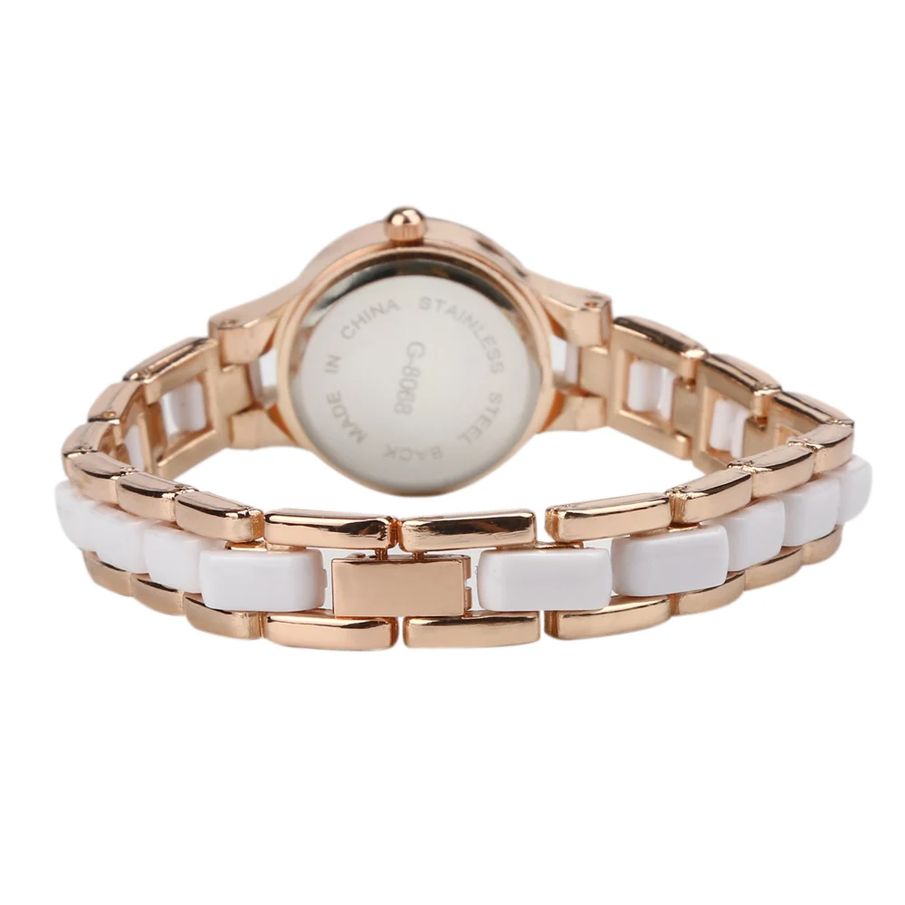 

Luxury Rose Gold Bracelet Watches Women Ladies Fashion Rhinestone Dress Quartz Wristwatch Female Watch G-8068