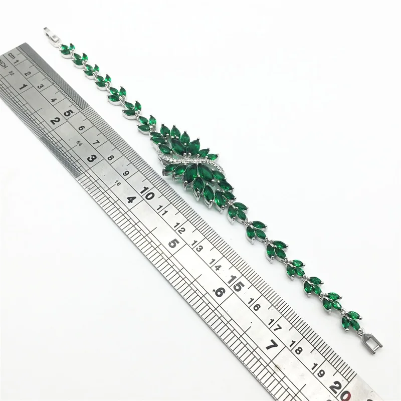 

High Quality Cluster Flower Green Colorful Cubic Zirconia Stone Bracelet For Women Summer Jewelry