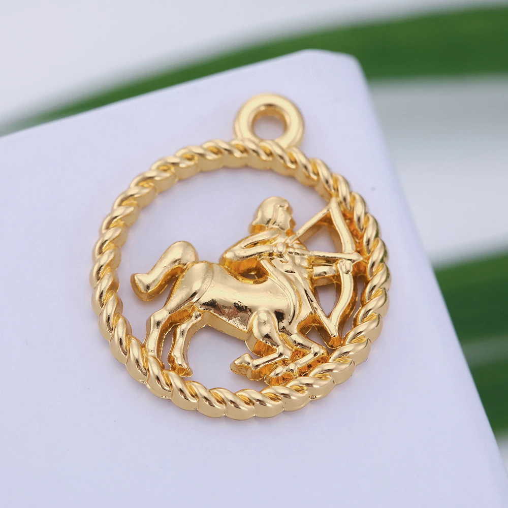 Моя форма 12 созвездий амулеты Астрология золотой круглый кулон Gemini Leo Scorpio Virgo