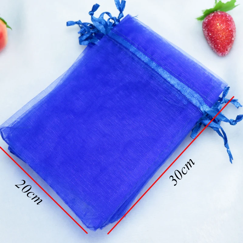 

200pcs/lot Royal Blue Organza Bags 20x30cm Wedding Favor Jewelry Boutique Gifts Packaging Bags Cute Organza Gift Bag & Pouches