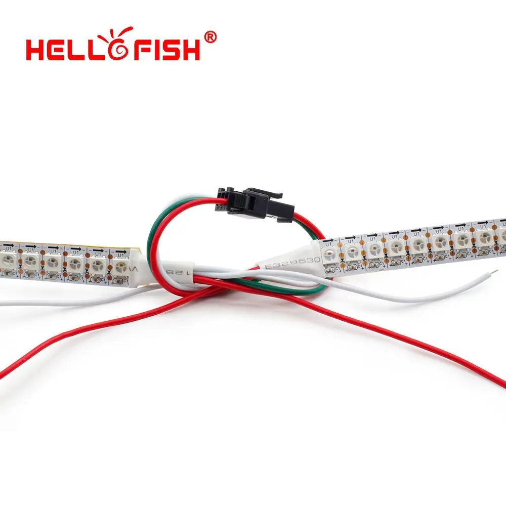Hello Fish 1 м WS2812B полноцветная светодиодная лента 144 светодиодный/m Dream Running color СВЕТОДИОДНЫЙ лента белый/черный PCB