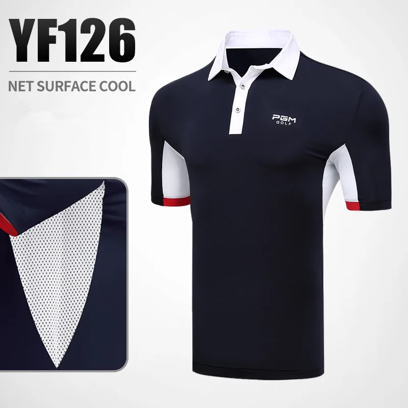 PGM Мужская Летняя лоскутная дышащая сетчатая футболка с коротким рукавом для