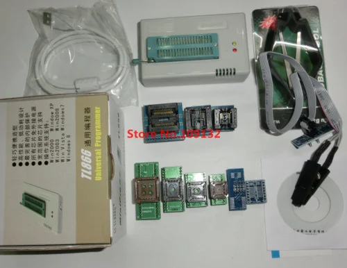 Бесплатная доставка! V6.5 MiniPro TL866CS USB Универсальный программатор + 10 адаптер SOP8 клип