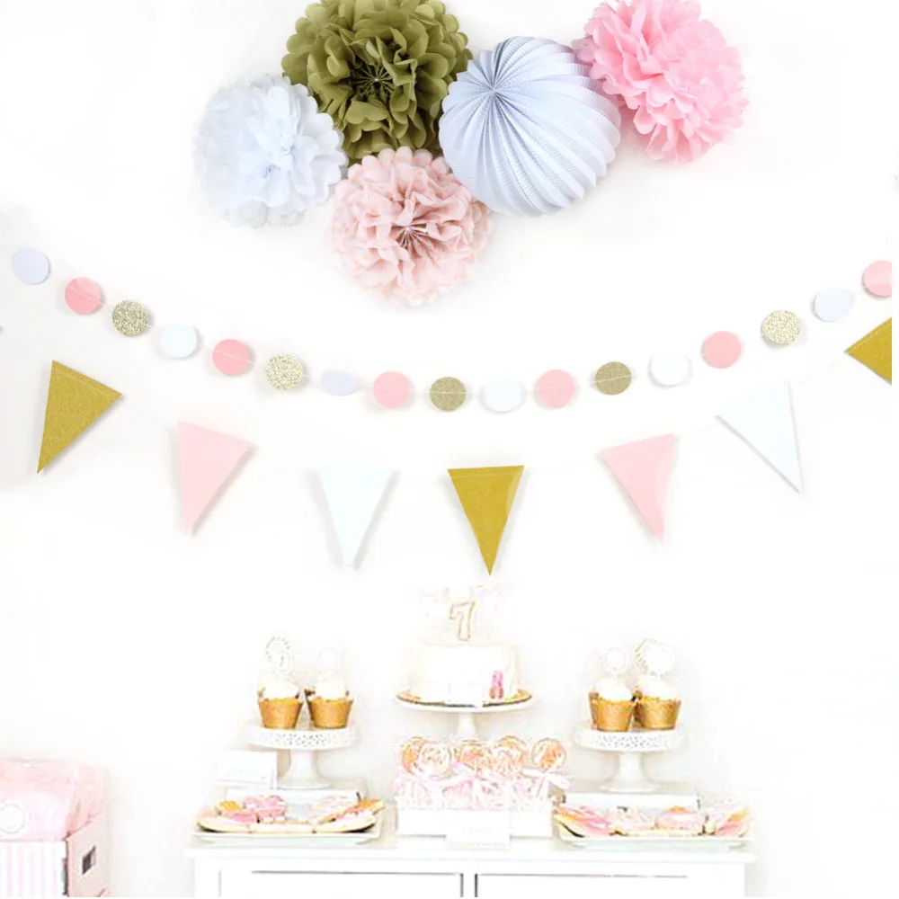 7 шт. набор бумажных декоративных изделий (бумажный фонарь баннеры для Вымпел