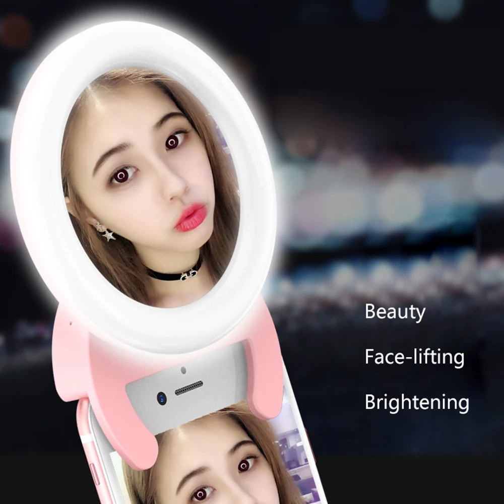 Portable LED Selfie Flash Led Camera Clip-on Mobile phone ring light video Night Enhancing Fill Light | Электроника