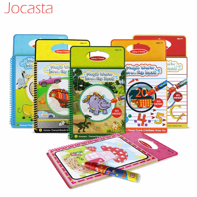 

6 Types Magic Water Drawing Books & Magic Pen Coloring Book for Kids Non-Toxic Painting Board Educational Toys For Children ]