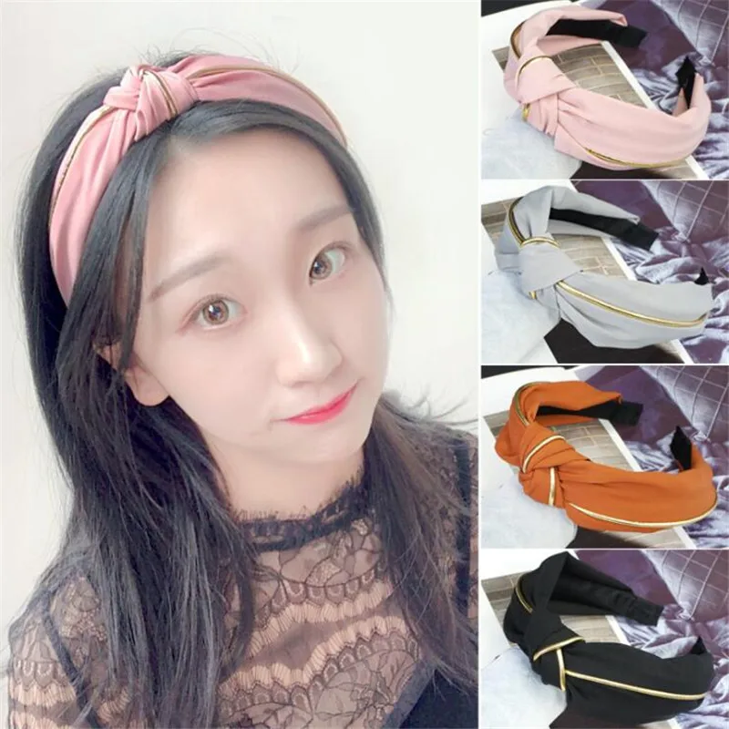 Простой Модный ободок для волос с золотым ободком девушки женщины обручи