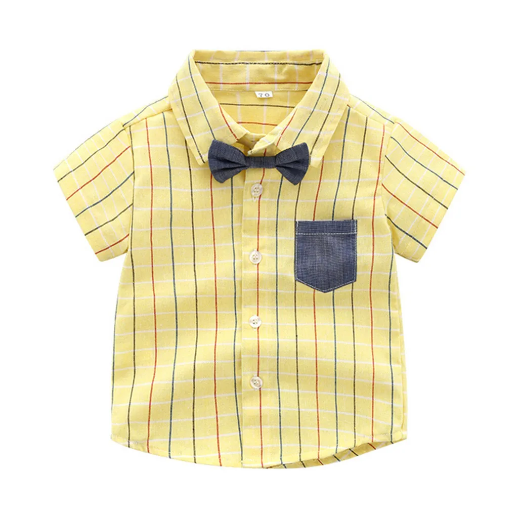 Summer cool bib Toddler Baby Boys Gentleman Bow Tie Plaid T-Shirt Tops+Shorts Overalls Outfits toddler boy clothes mickey #06 |