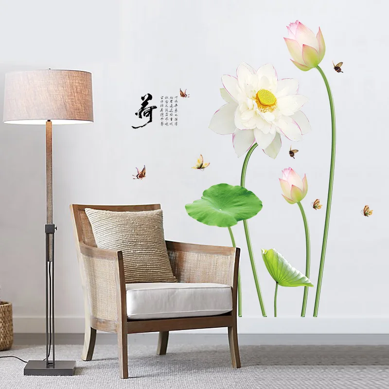 Lotus Flower китайский стиль гостиная спальня задний фон съемные Экологичные