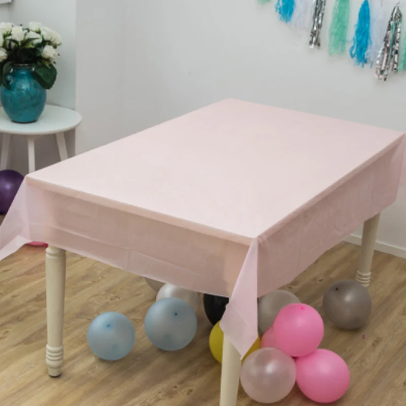 Pink Туманная одноразовая скатерть одноразовая посуда для вечеринки 137X183 см 137X274 см для свадебного дня рождения прямоугольник - Цвет: Pink