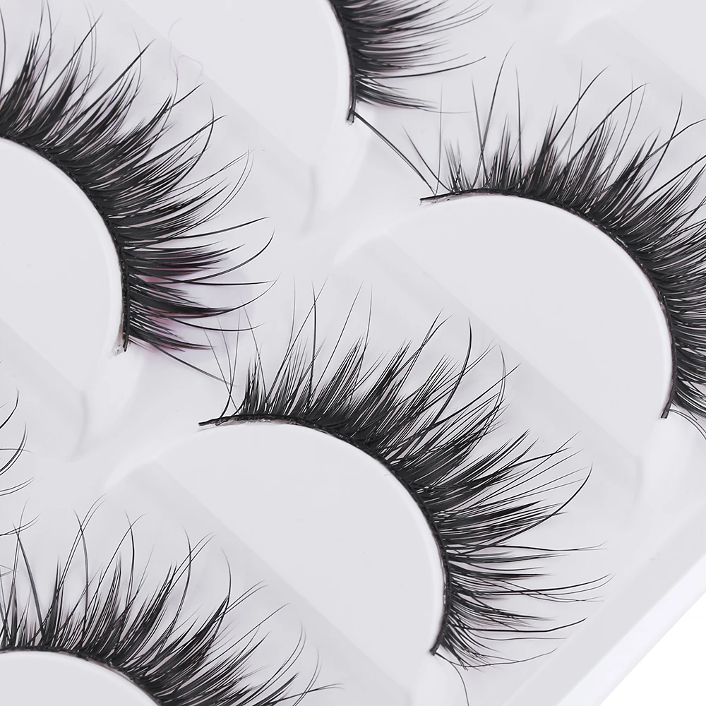 5 пар натуральных очень длинных черных густых накладных ресниц для макияжа