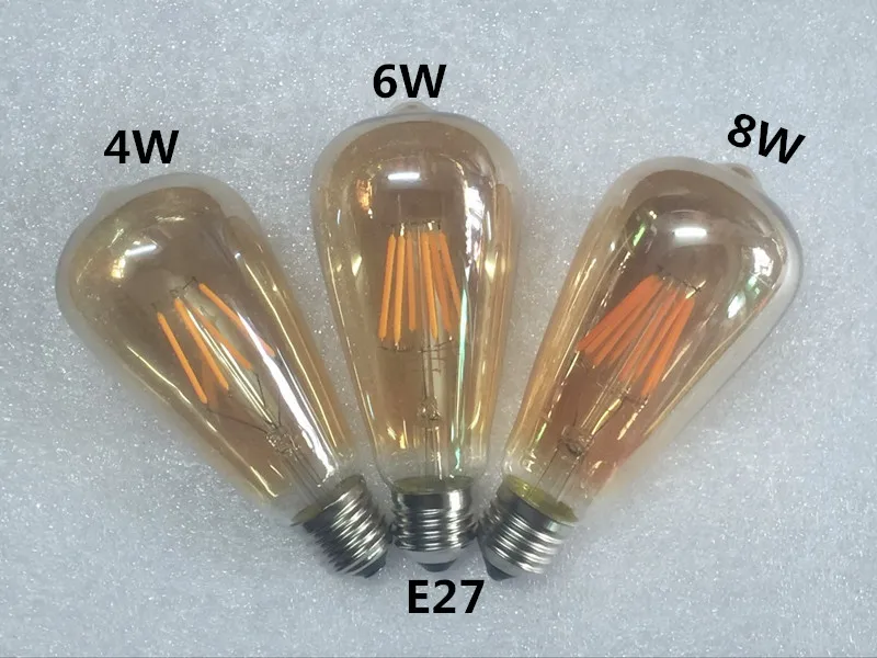 Светодиодная лампа накаливания Эдисона ST64 intage золотистая приглушаемая E27 B22 110 В
